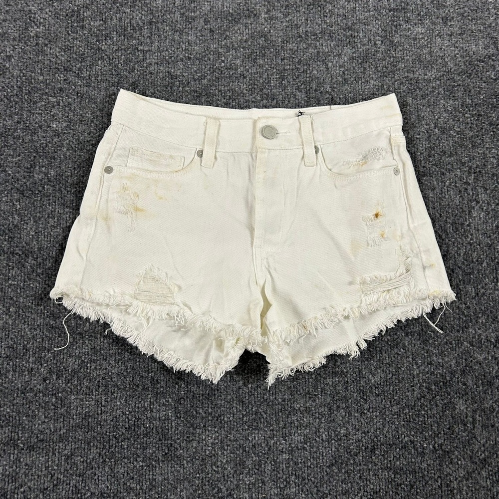 BLANKNYC Shorts Womens Size 24 White Distressed Frayed Hem Denim Cotton Casual